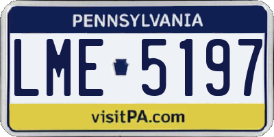 PA license plate LME5197