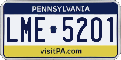 PA license plate LME5201