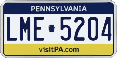 PA license plate LME5204