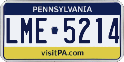 PA license plate LME5214