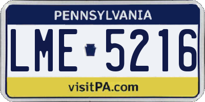 PA license plate LME5216