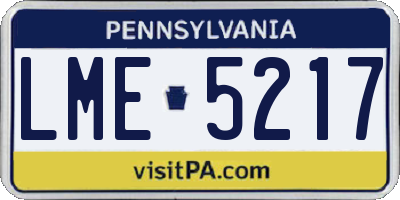 PA license plate LME5217
