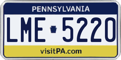 PA license plate LME5220