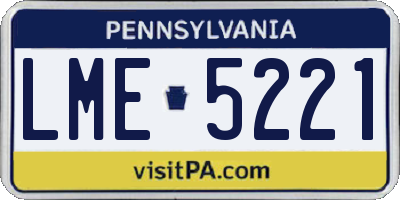 PA license plate LME5221