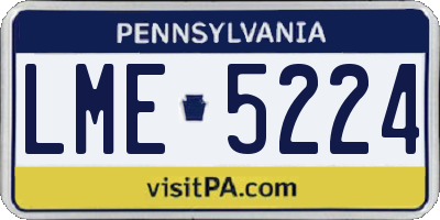 PA license plate LME5224
