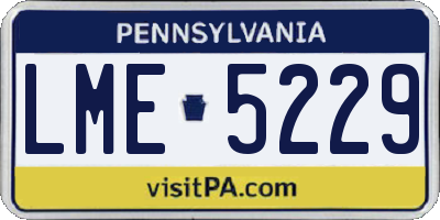 PA license plate LME5229