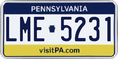 PA license plate LME5231