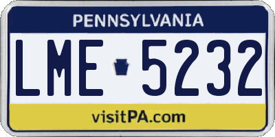PA license plate LME5232