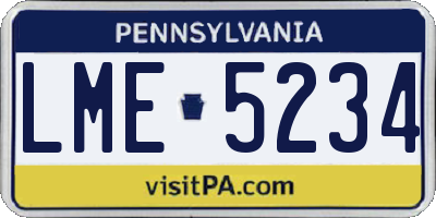 PA license plate LME5234