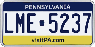 PA license plate LME5237