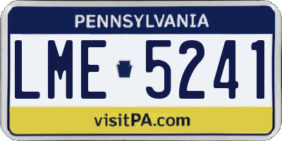 PA license plate LME5241