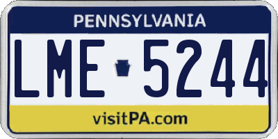 PA license plate LME5244
