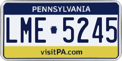 PA license plate LME5245