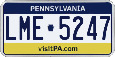 PA license plate LME5247