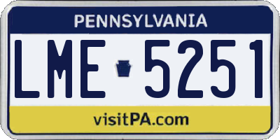 PA license plate LME5251