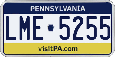 PA license plate LME5255