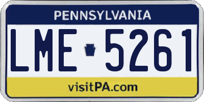 PA license plate LME5261