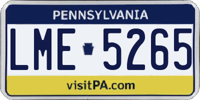 PA license plate LME5265