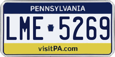 PA license plate LME5269