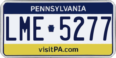 PA license plate LME5277