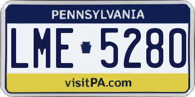 PA license plate LME5280