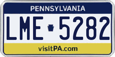 PA license plate LME5282