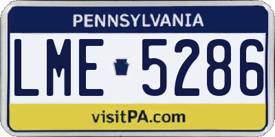 PA license plate LME5286