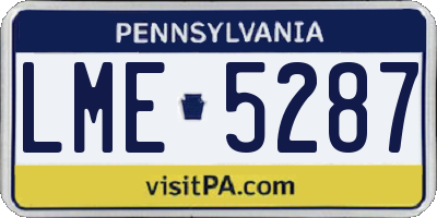 PA license plate LME5287