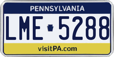 PA license plate LME5288
