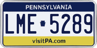 PA license plate LME5289