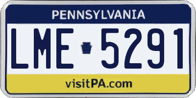 PA license plate LME5291
