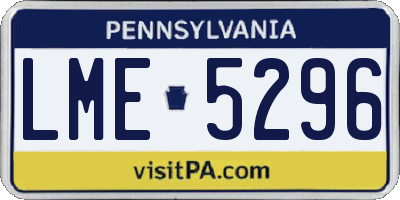 PA license plate LME5296