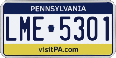 PA license plate LME5301