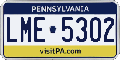 PA license plate LME5302