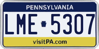 PA license plate LME5307