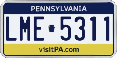 PA license plate LME5311