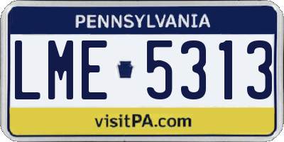 PA license plate LME5313
