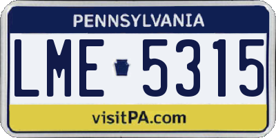 PA license plate LME5315