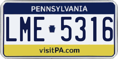 PA license plate LME5316