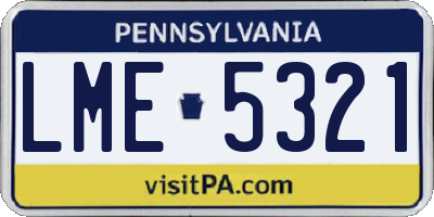 PA license plate LME5321