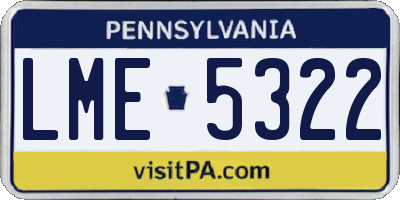 PA license plate LME5322