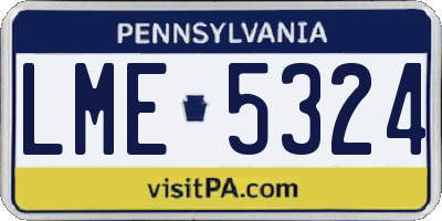 PA license plate LME5324