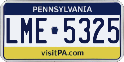 PA license plate LME5325