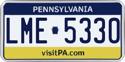 PA license plate LME5330