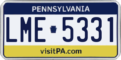 PA license plate LME5331
