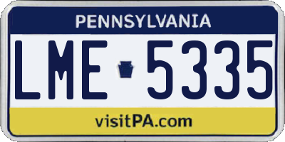 PA license plate LME5335