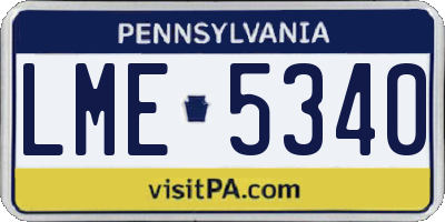 PA license plate LME5340