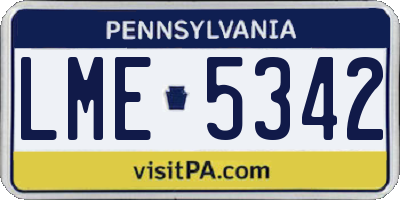 PA license plate LME5342