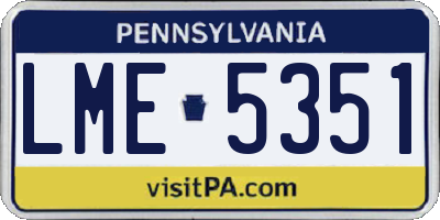 PA license plate LME5351