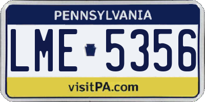 PA license plate LME5356
